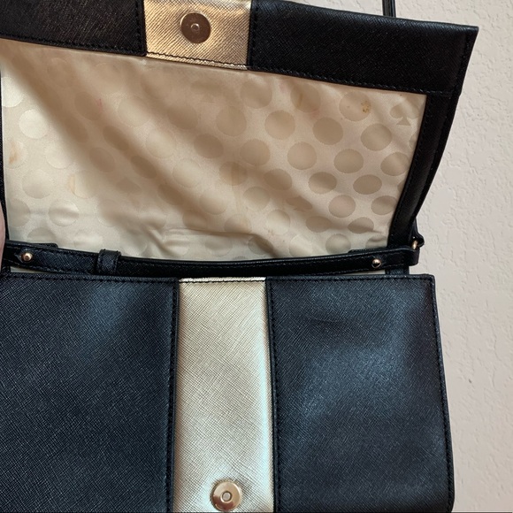 KATE SPADE Cedar Street Clutch Cali Crossbody Bag - BLACK & METALLIC GOLD - Picture 5 of 10